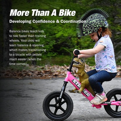 12 Sport, No Pedal Balance Bike for Kids Ages 1–4 Years, Pink